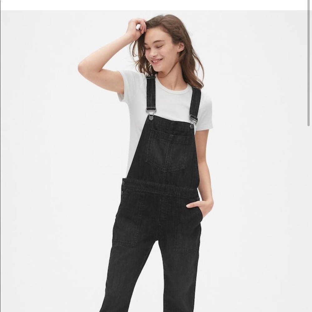 Relaxed denim gap black overalls NWT